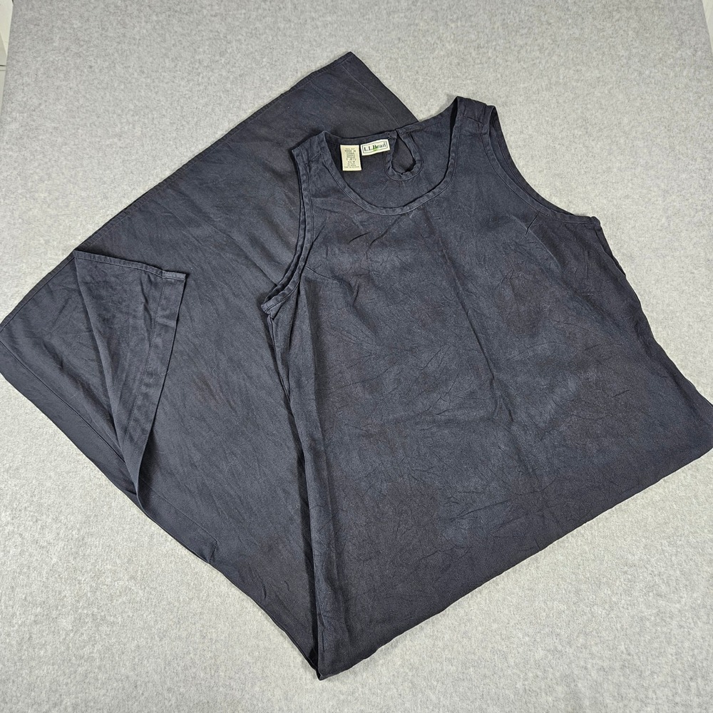 LL Bean Vintage 100% Silk Herringbone Maxi Dress Charcoal Black Womens Medium